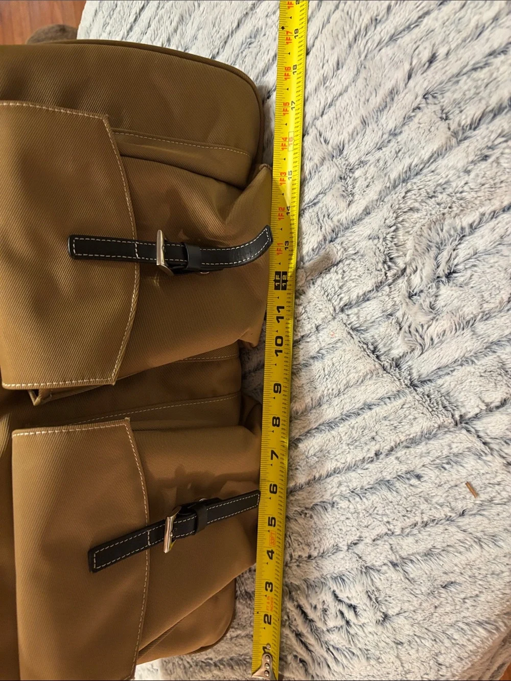 Maxx New York Tan Canvas Travel Tote with Black Trim